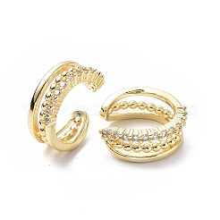 Серьги-каффы из прозрачного кубического циркония&nbsp;EJEW-P217-01G