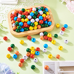 240шт 6 цвета натуральные деревянные бусины&nbsp;WOOD-TA0002-74A