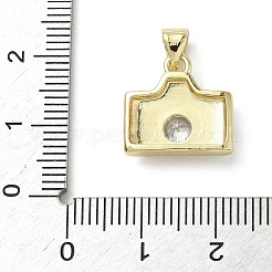 Подвески для камеры из латуни с микропаве из кубических цирконий и эмалью&nbsp;KK-L248-16G