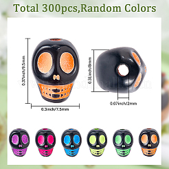 300 шт. непрозрачные черные акриловые бусины&nbsp;MACR-SP0001-95