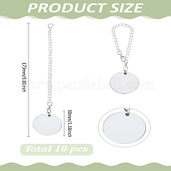 Железная цепь и мдф термотрансферная заготовка плоская круглая подвеска украшение&nbsp;AJEW-LP00017