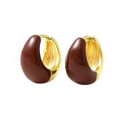 Серьги-кольца из латуни с эмалью&nbsp;LS-EJEW-B120-07G-02