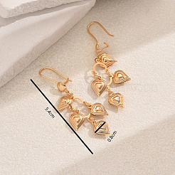 Элегантные латунные серьги-кольца в форме сердца с кисточками&nbsp;MS0806