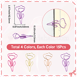 60 шт. 4-х цветные железные скрепки-цветы&nbsp;AJEW-SP0003-04