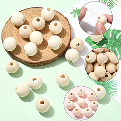 Натуральные незаконченные деревянные бусины&nbsp;WOOD-SP0001-62F