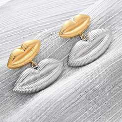 Двухцветные серьги-гвоздики из нержавеющей стали 304 с подвесками&nbsp;EJEW-Z109-02GP