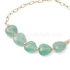 Браслеты-слайдеры в форме сердца с драгоценными камнями&nbsp;BJEW-JB13296