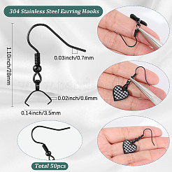 50 шт. крючки для сережек из нержавеющей стали 304&nbsp;STAS-SC0010-74EB