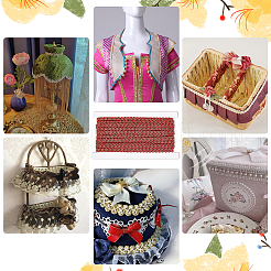 Плетеная кружевная отделка из полиэстера&nbsp;OCOR-WH0079-23B