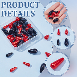 40 шт. 4 стиля пластик АБС имитация жемчуга&nbsp;MACR-AR0001-27