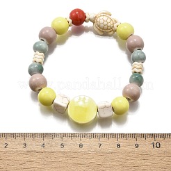 Браслеты из фарфоровых бусин ручной работы и синтетических бусин говлита для женщин&nbsp;BJEW-D307-01F