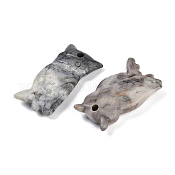 Подвески из натуральной яшмы пикассо в виде совы&nbsp;G-C157-01B