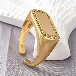 Латунные микропаве кубические цирконии регулируемые открытые манжеты кольца для женщин&nbsp;RJEW-K292-08G