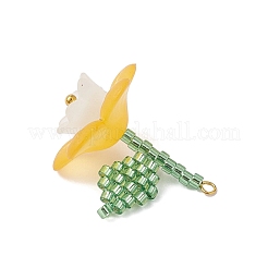 7 шт. подвески-цветы из стеклянных бусин&nbsp;PALLOY-MZ01009