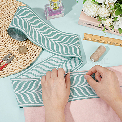 Полиэфирная жаккардовая лента в виде листьев&nbsp;SRIB-FG0001-21C