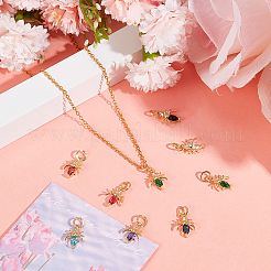 30шт латунные подвески из кубического циркония с микро-паве&nbsp;KK-BBC0015-20