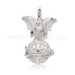 Серебряные позолоченные латунные полые круглые подвески в клетке&nbsp;LS-KK-J250-17S