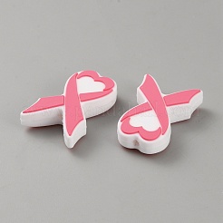 Октябрь рак груди розовая лента осведомленности силиконовые бусины&nbsp;SIL-WH20002-001B