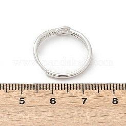 925 регулируемое кольцо из стерлингового серебра с микропаве из прозрачных кубических цирконий для женщин&nbsp;RJEW-G351-01P