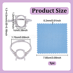 1 шт регулируемое кольцо из 925 компонентов из стерлингового серебра с кубическим цирконием&nbsp;STER-UN0001-52