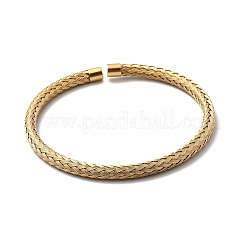 Плетеные браслеты-манжеты из нержавеющей стали 304 для женщин&nbsp;BJEW-A067-04G