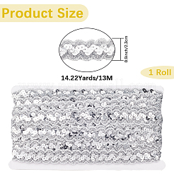 Блестящие кружевные ленты с пайетками из полиэстера&nbsp;OCOR-WH20007-15B