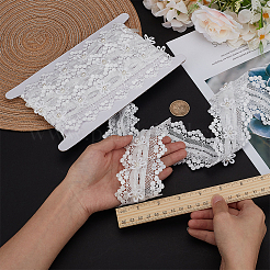 2 ярд полиэстеровых цветочных кружевных лент&nbsp;SRIB-FG0001-28