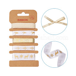 5 набор 5 стилей атласных лент с принтом из полиэстера и лент в крупный рубчик&nbsp;OCOR-TA0001-40