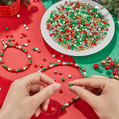 Рождественская тема 1500 шт. 5 цвета непрозрачные акриловые бусины&nbsp;MACR-SP0001-01A-01