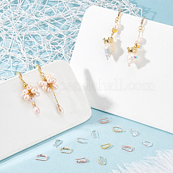 24 шт. 4-цветные латунные серьги-крючки с микропаве из прозрачного кубического циркония&nbsp;ZIRC-AR0001-20