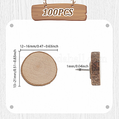 Набор из 100 шт. деревянных и железных кнопок&nbsp;AJEW-GA00024