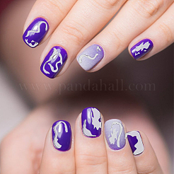 10 лист 10 стиля золотой штамповки волна френч френч типсы наклейки для ногтей&nbsp;MRMJ-HY0002-33