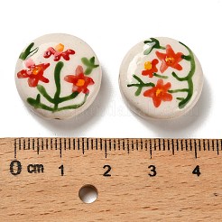 Фарфоровые бусины ручной работы с цветочным принтом&nbsp;X1-LAMP-D303-06C-03