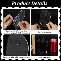 Подставки для сережек из акрила в форме арки с наклонной спинкой и шкалой&nbsp;EDIS-FG0001-74