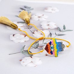 Богемный регулируемый браслет из бисера с изображением руки хамсы и узором «сглаз» для женщин&nbsp;DL7499