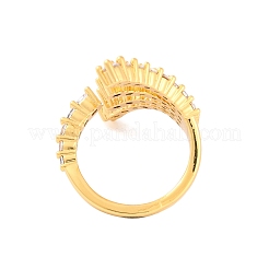 Открытые манжеты из латуни с микропаве и прозрачным фианитом&nbsp;RJEW-U009-08G-02