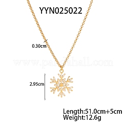 Элегантные женские ожерелья с подвеской в виде снежинки из нержавеющей стали 304 с белой эмалью XM2904