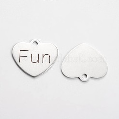 Не тускнеющие подвески в форме сердца из нержавеющей стали 201&nbsp;STAS-L165-C15