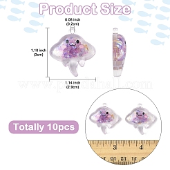 10шт светящиеся подвески из прозрачной смолы&nbsp;RESI-YW0004-44G