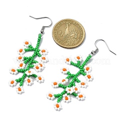 Серьги с подвесками из семян ручной работы&nbsp;EJEW-MZ00229-02