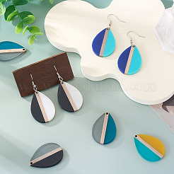 10шт 5 цвета подвески из смолы и дерева&nbsp;RESI-TA0004-49