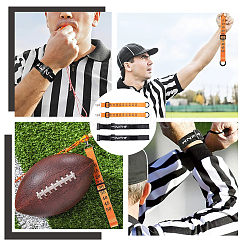 4шт 2 стиля полиэстер футбольный судья цепи клипсы шнур браслеты набор&nbsp;BJEW-BC0001-30