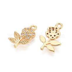 Латунные микропаве прозрачные подвески с фианитом&nbsp;KK-T074-112A-G