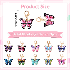 30шт 10 цвета сплава эмали кулон украшения&nbsp;HJEW-YW00117