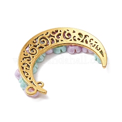 Стеклянные бусины и смола и сплав цветы полумесяц соединительные подвески&nbsp;PALLOY-MZ00603-02