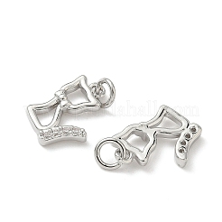 Латунные микропаве прозрачные подвески с фианитом&nbsp;KK-H076-19P