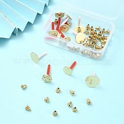 4 шт. железная серьга-гвоздик с 4 шт. фурнитурой для сережек-гвоздиков из сплава с 2 шт. железными фурнитурами для сережек-гвоздиков с 2 шт. фурнитурой для серег-гвоздиков из сплава с 50 шт. железными гайками для ушей&nbsp;FIND-YW0005-48