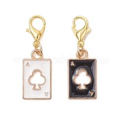 2 шт. подвеска в виде туза треф из сплава с эмалью&nbsp;HJEW-JM04275