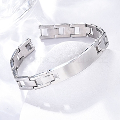 201 браслет-цепочка для часов из нержавеющей стали&nbsp;BJEW-B078-175P