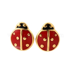 Серьги-гвоздики из нержавеющей стали 304 в виде божьей коровки для женщин&nbsp;EJEW-K243-15G
